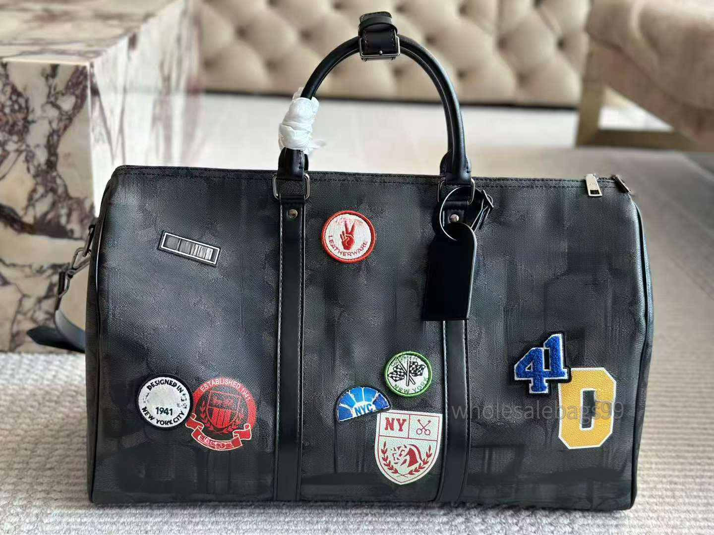 Unisex Designer Duffle Travel Bag - Premium Leather Keepall Tote for Men & Women-image-1098670606