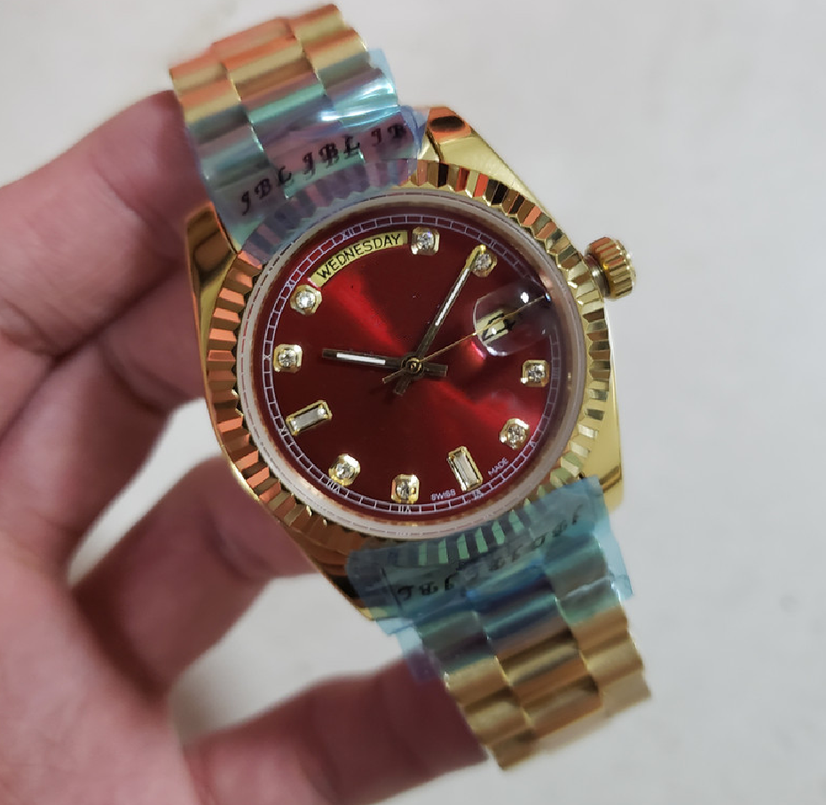Mens Watches Designer Automatic Mechanical Movement Day Date Watch Gold Wristwatch Steel Strap Life Waterproof Gift WristWatches for Men #55