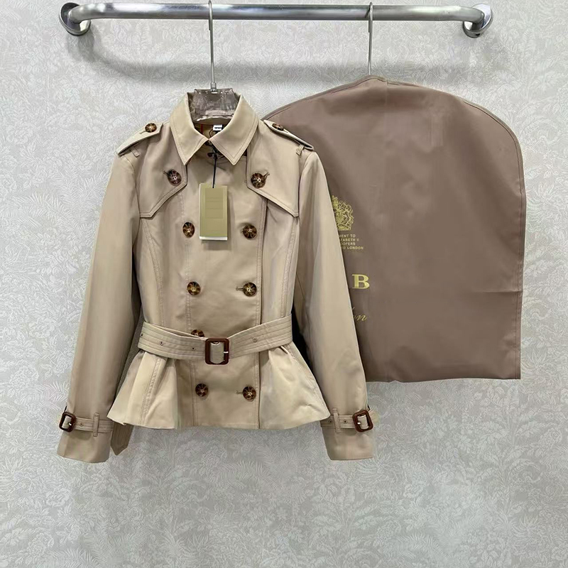 Designer women's high-end jacket, fashionable long sleeved belt decoration, women's slim fit high-quality windbreaker jacket