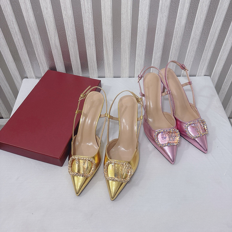 2026fashion New Spring Summer Collection Stone couple shoes Square Button Closed Toe Shallow Sandals for Women s Fairy Style High Heels Pointed Fash
