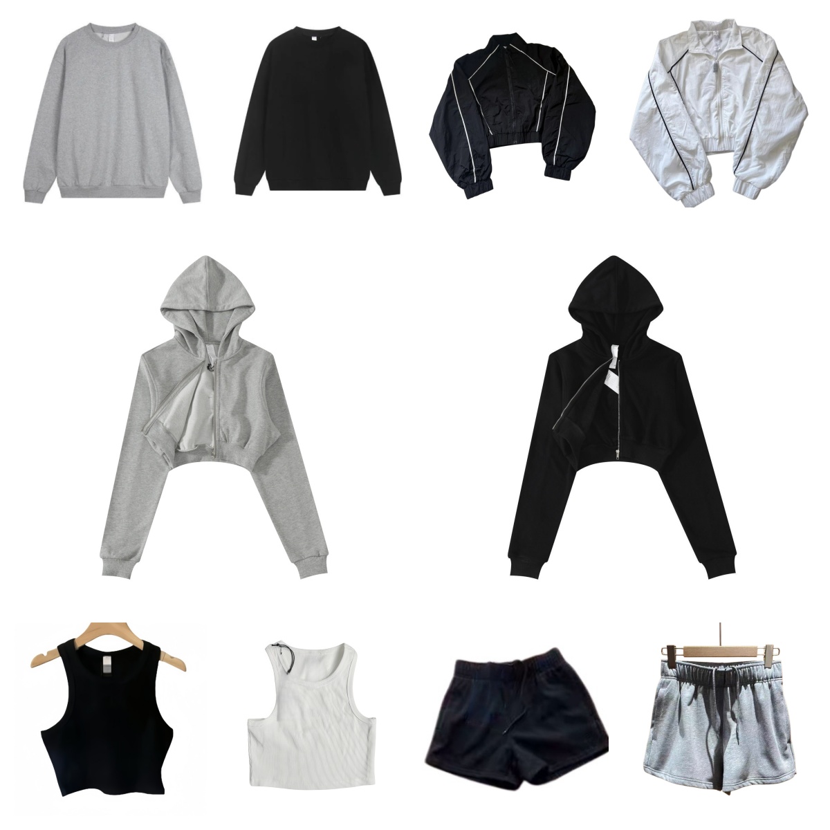 10A Nouveau Yoga Perfectly Sweatshirts Pull à capuche Lâche à manches longues shorts et pantalons Crop Fitness Entraînement Col rond Blouse Col r