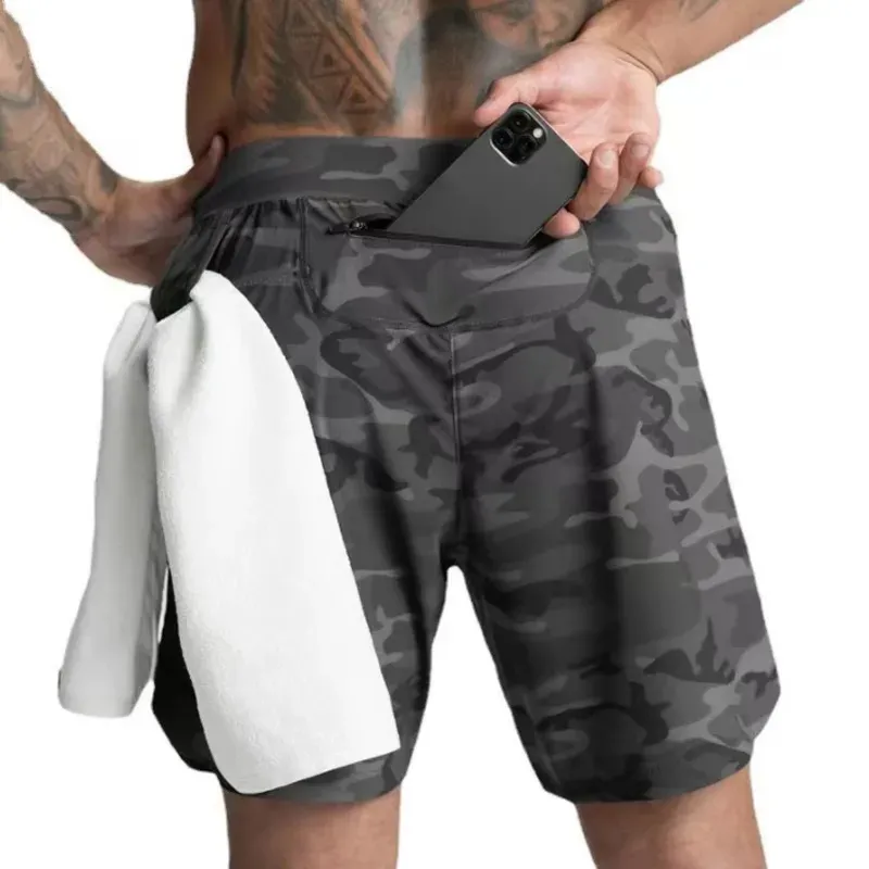 5A Premium Men Solid Color Yoga Quarter Pants, Quick Dry Lightweight Sports Shorts, Sportswear for Running Outdoor Fitness Casual Daily Activewear A