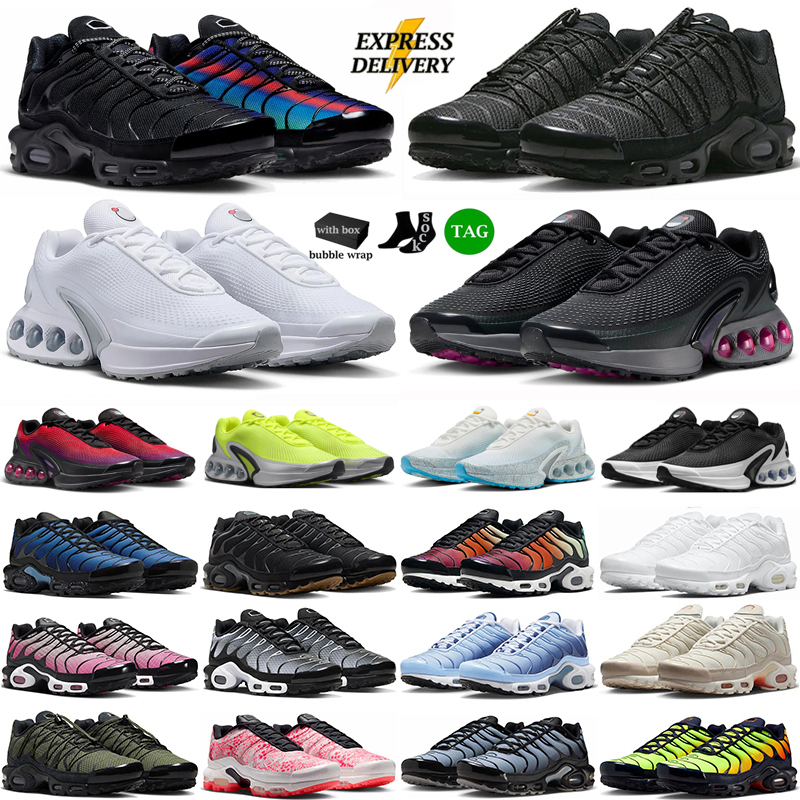 With Box Designer Tns Tn plus Running Shoes Dns Mens Womens Daily Outfit Sneakers Triple Black White Blue Pink Bright Green Walking Sports Jogging O