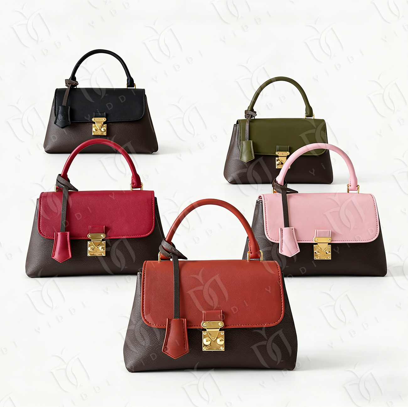 Women Luxury Top Handle Shoulder Bag Designer Bags Monogram Colorblock Lock Bag Locky BB Crossbody Handbag Women Vintage Flap Messenger Hobo Bag Sma