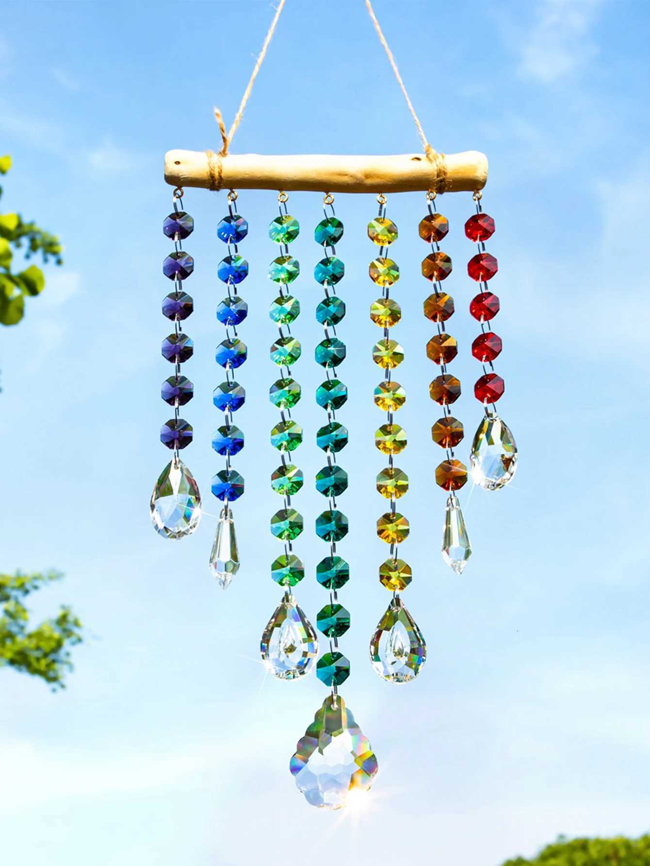 1pc crystal wind chime pendant outdoor gardening window room illusion rainbow hanging wall decorations H260323 M260328-image-1099406802