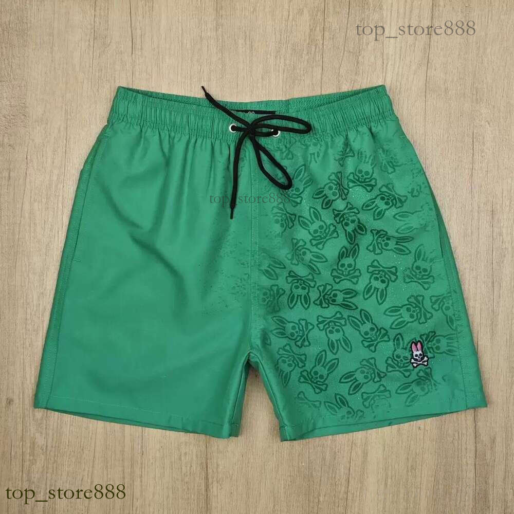 Psychicys Bunny Shorts Brand Designer Bunny Short Summer Water Reactive Swim Trunks Swimming Loose Quick Drying Printed Casual Psychological Short E
