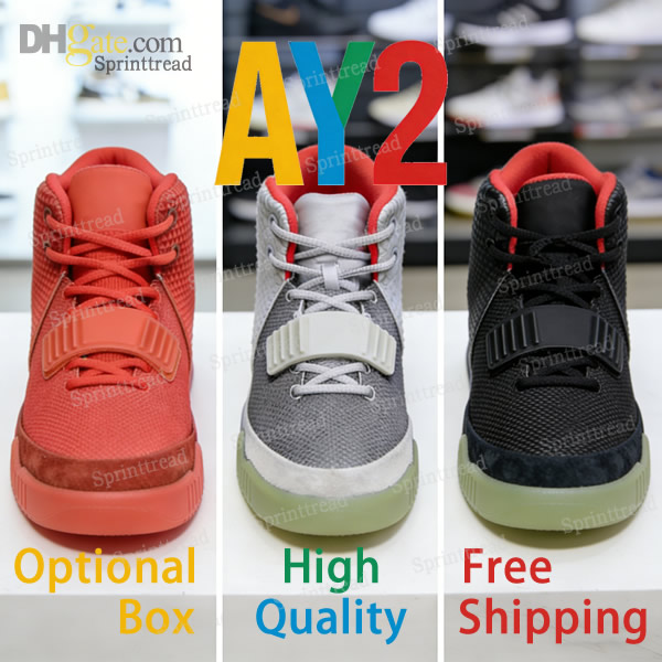 Free Shipping AY2 NRG II West Style Shoes High Quality With Box (Optional) Hot Wolf Grey Pure Platinum Black Solar Discounts Fire Red October Cheap