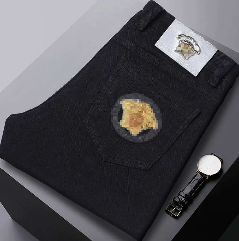 luxury mens jeans jeans for mens designer jeans men jeans baggy jeans jeans black trousers Broken hole Zipper jean High Quality Straight Elastic Vin