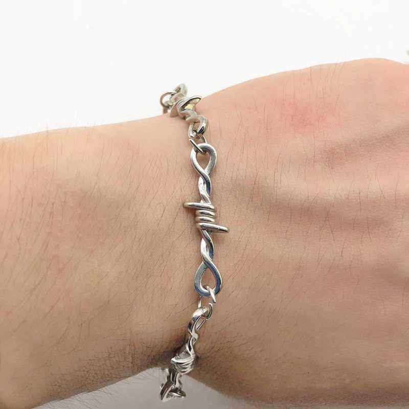 Small Wire Brambles Iron Unisex Choker Bracelet Women Hiphop Gothic Punk Style Barbed Wire Little Thorns Bracelet Choker Gifts W260324-image-1098911970