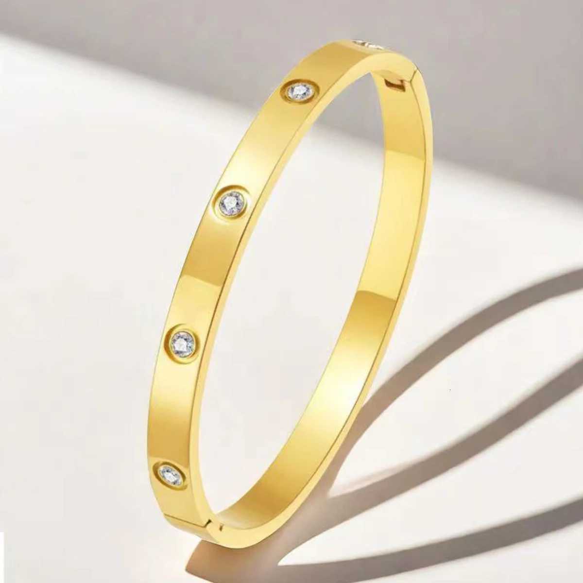 Luxury Stainless Steel Zircon for Women Gold Color Crystals Bangles Couple Jewelry Romance Wedding Gift H260323-image-1098792371