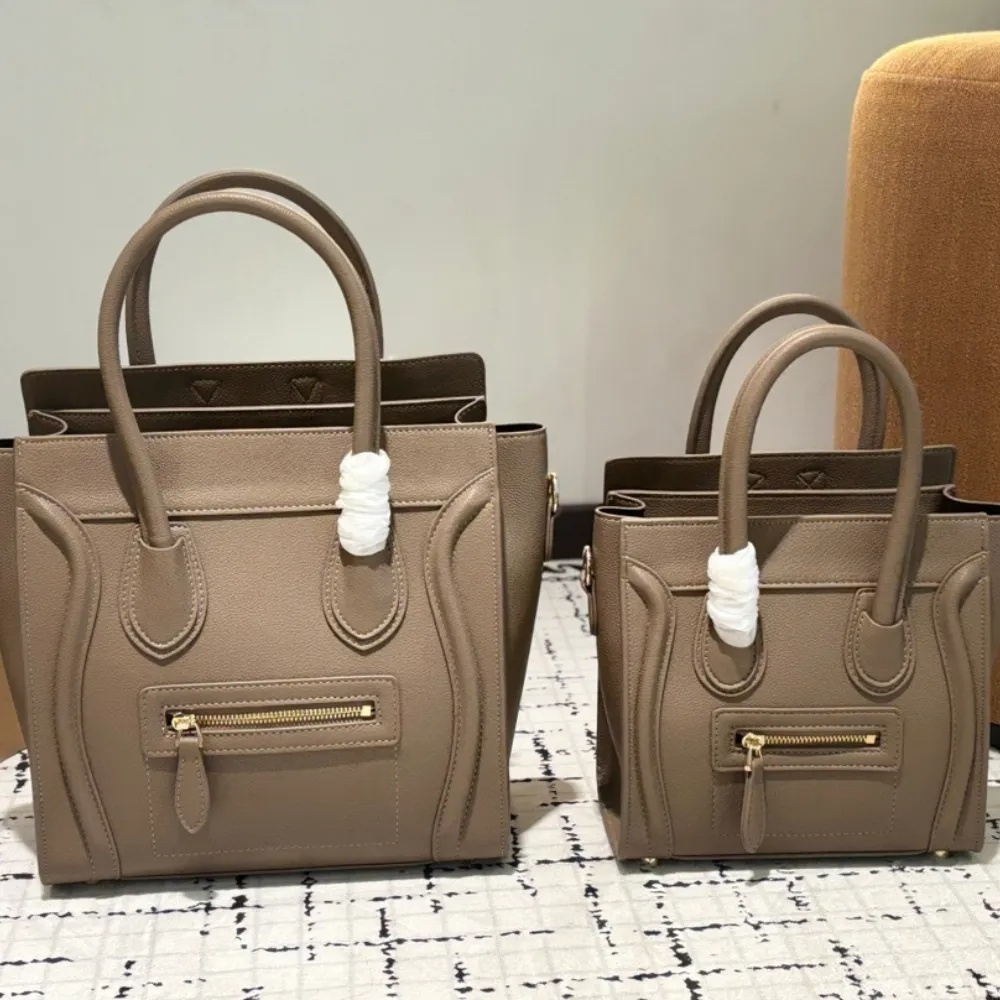 10A Luxury genuine leather Handbag Designer high quality nano smiley face tote bags Woman's shoulder crossbody briefcase open handbags beach va