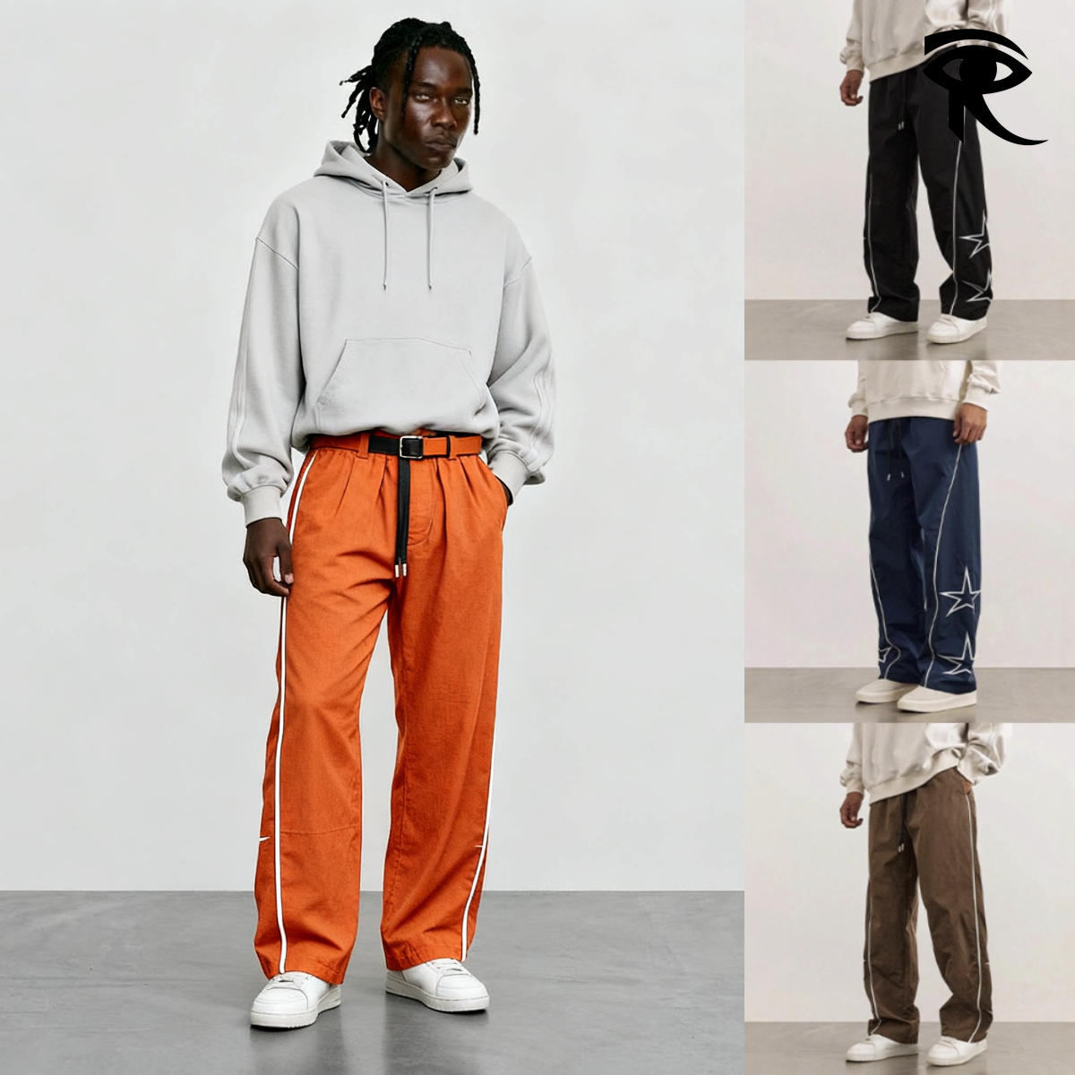 2026 New European American Men Embroidery Casual Pants Street Hip-Hop Trendy Vintage Relaxed Fit Jogger Trousers Original Designer Pants Wholesale