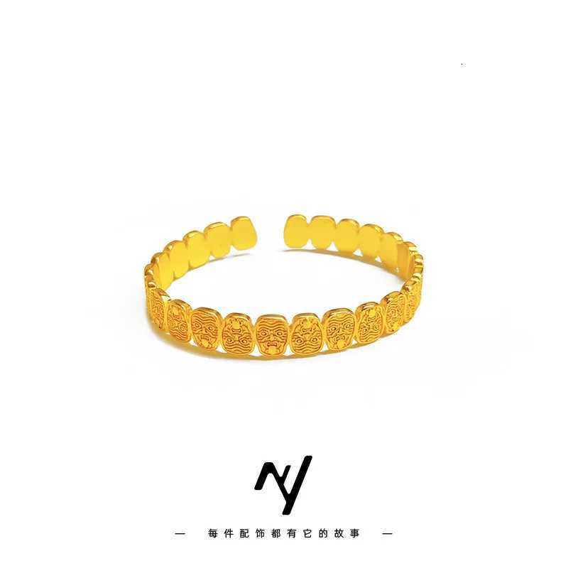 Luxury 24K 9999 Pure Gold real gold Open Retro Ethnic Style H260323-image-1098792874