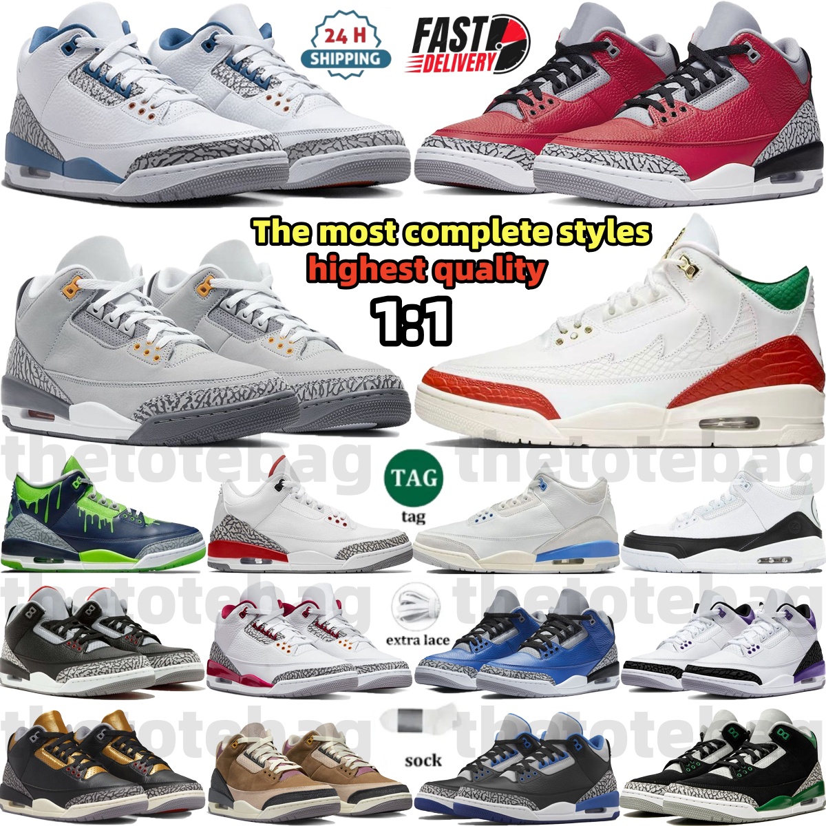 2026 new 3s basketball shoes designer 3 sneakers Mexico El Vuelo Pure Money Orange Citrus True Blue Denim Pink Glow Lucky low-top Shorts outdoor men