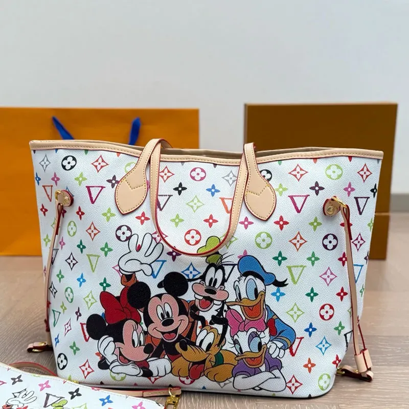 Womens Designer leather tote Bag women handbags crossbody casual lady leather Shoulder Bag shopping handbag 2 pcs/set Mirror Quality M45685 M12099 M