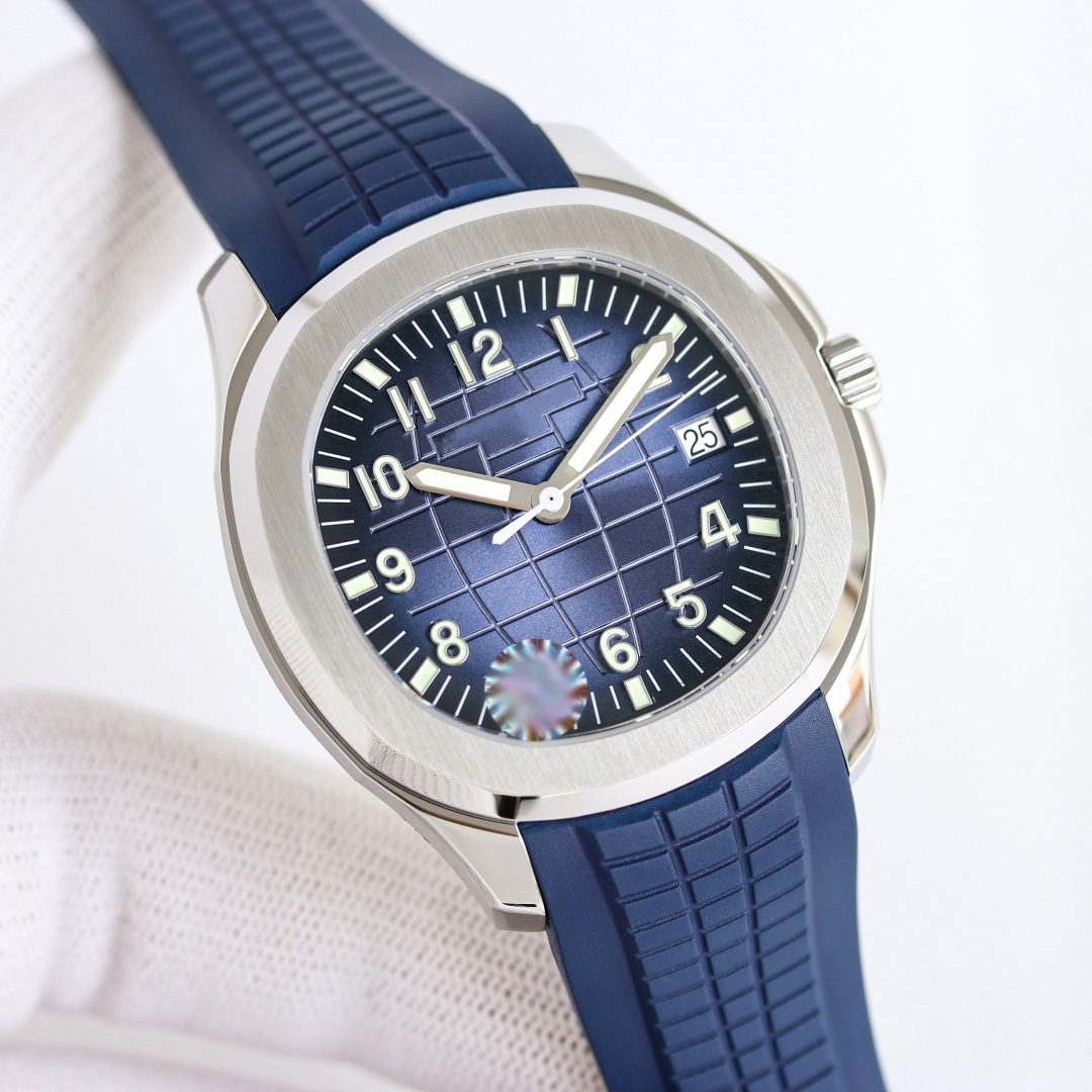 Nautilu Designer Mens Wristwatch High Quality Swiss Original Automatic Mechanical Movement Waterproof Watch 40mm Sea Blue Dial Calendar Window Displ
