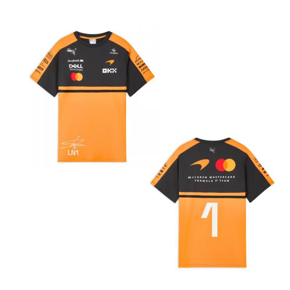 Support Customized Factory Direct Sales With High Quality Norris' Mclaren Team Replica Driver's Uniform No 1 Short Sleeved F1 T Shirt For