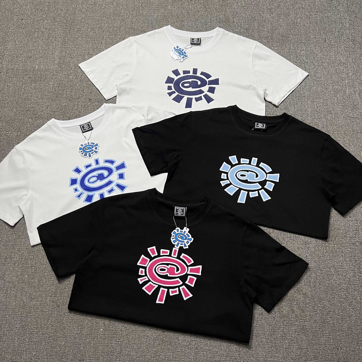 Fashion Casual Short Sleeve American High Street Summer Sun Roll Printed Short Sleeve Casual Loose Street Hip Hop Couple T-Shirt-image-1098803718