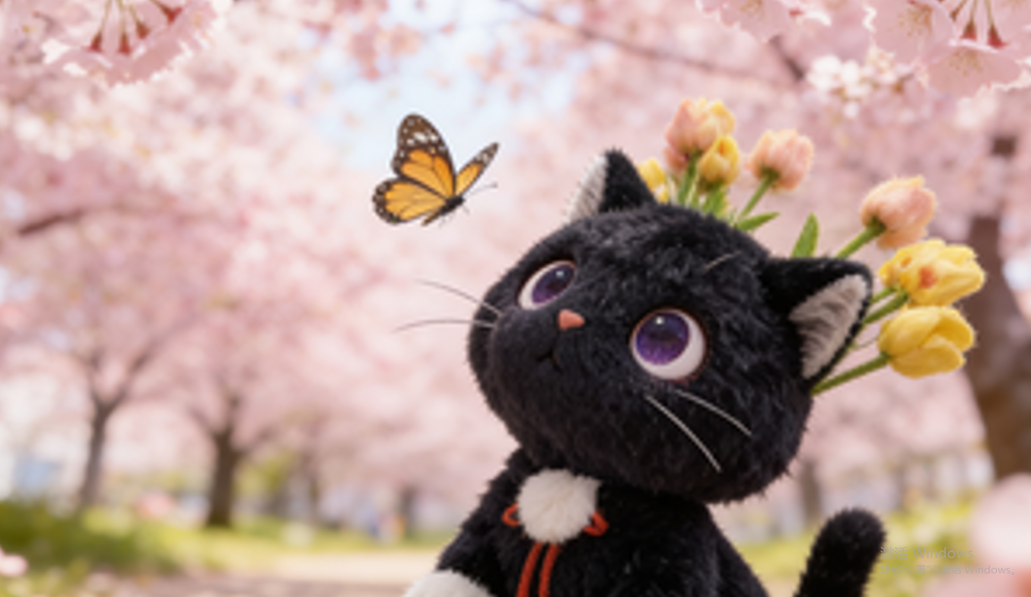 Cute Black Cat Plush Toy Soft Stuffed Kitten Doll for Kids-image-1098835463