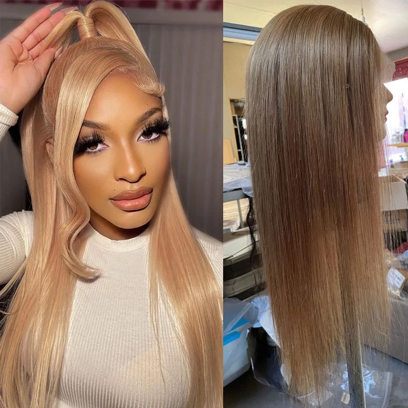 Honey Blonde 13x4 Lace Front Wigs Human Hair Straight Lace Closure Wigs Remy Straight Human Hair Wigs For Women 41$
