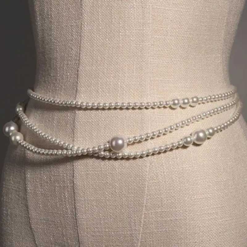 Chic Faux Pearl Waist Chain for Women Stylish Multi-layer Design for Dresses SweatersXJ260324-image-1098910985
