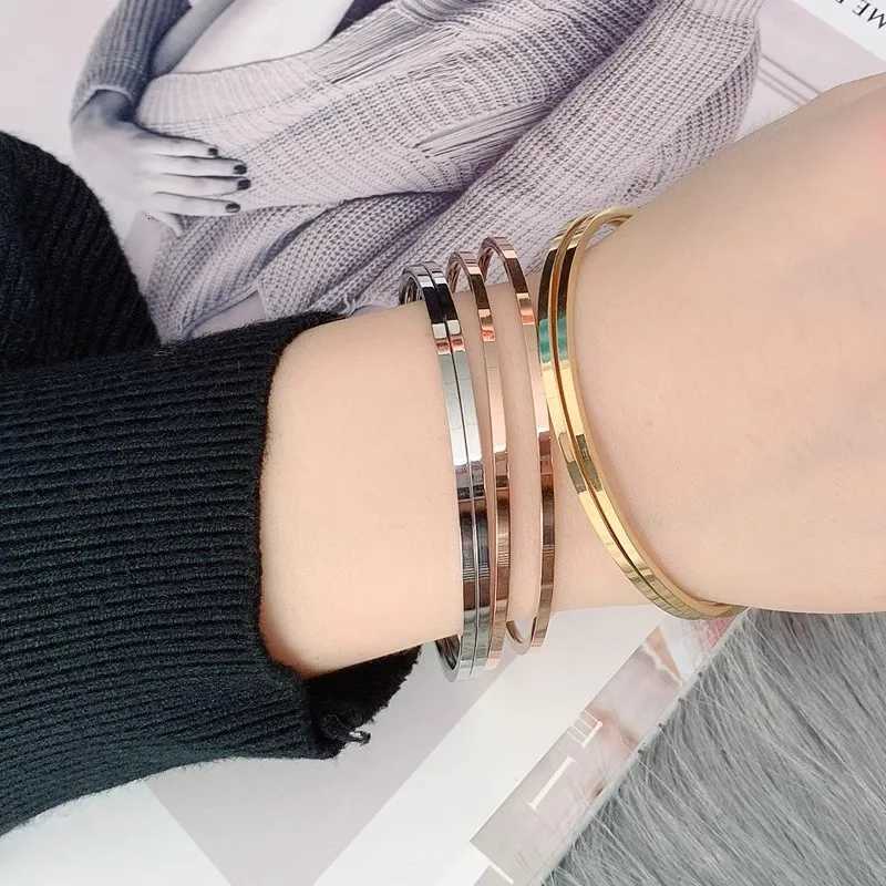 Classic Flat Stainless Steel PVD Gold Rose Gold Color Waterproof 2mm Thin Fashion Accessories New Year Gift For Women H260323-image-1098792647