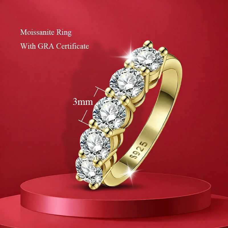 10mm-35mm rond brillant coupe moissanite anneaux de mariage demi-éternité bande 925 argent laboratoire diamant bague de mariage avec certificat H
