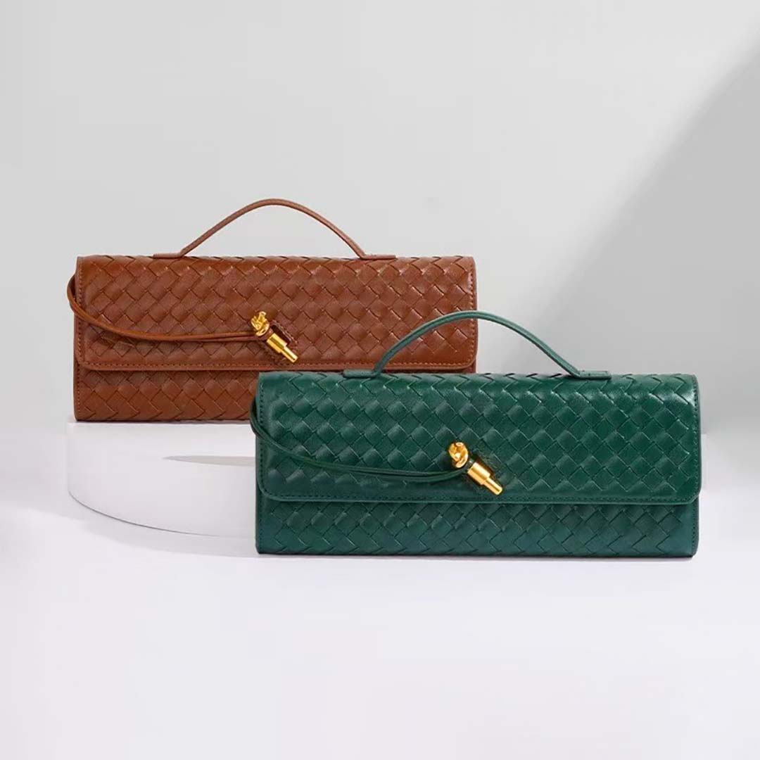 Sac de créateur épaule de luxe de haute qualité pour femmes, série Andiamo, pochette Recciato tissé Texture métallique, nœud torsadé, sac à main