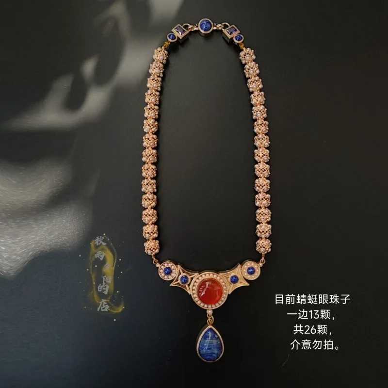 Antique Qingting Eye Perles Yingluo Collier Hanfu Tang Dynastie Dunhuang Style Multi Gem Perle Pierre Couches Doux Tour De Cou Bijoux H260324
