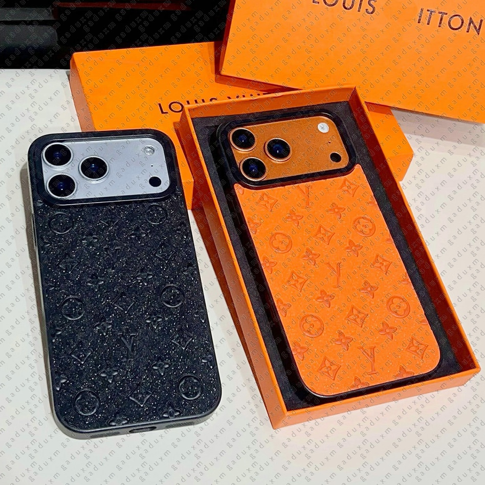 Designer Phone Case for iPhone 19 18 17 16 15 14 13 Pro Max Hi Quality orange Leather HH 17promax 17pro 16promax 15promax 16pro 15pro 14pro 13pro Lu