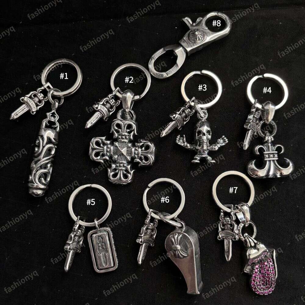 Chrome Designer Key Chain Fashionable And Trendy Versatile Street Hip-hop Style Personalized Accessories Keychain For Fashionistas And Punk Enthusia