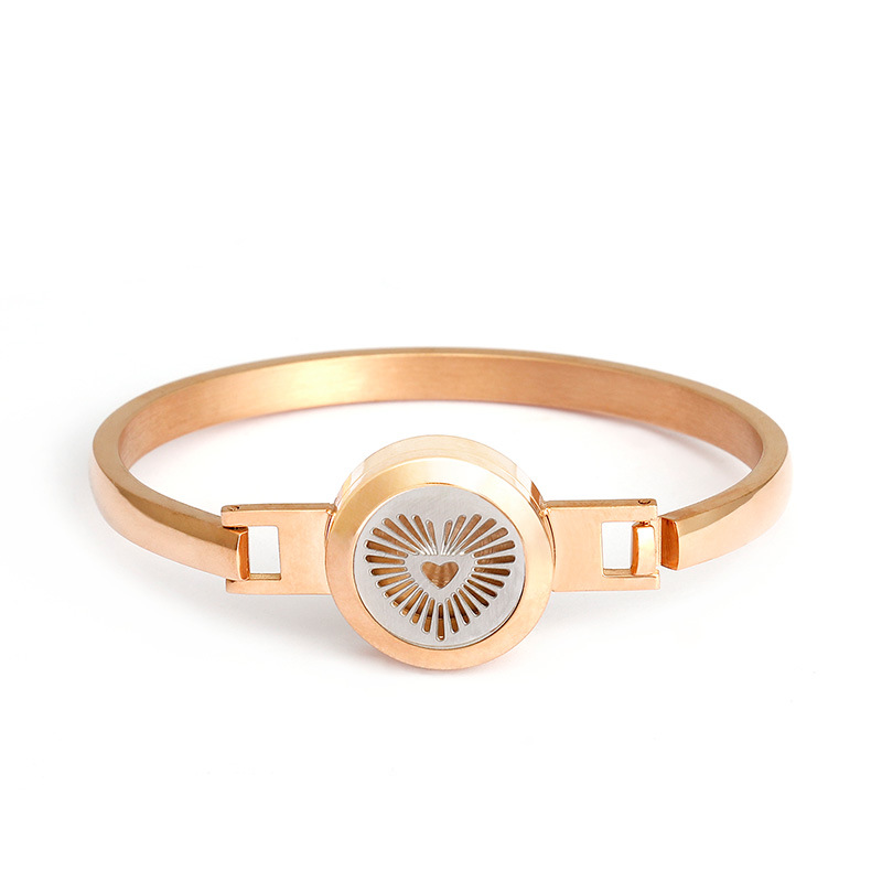Fashion Women Girls Silver Gold Stainless Steel Nai letter Wable Circle Bangle Bracelets Jewelry A Gift-image-1098855165