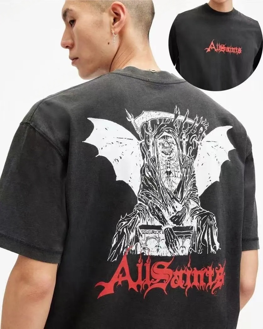 Allsaint Designer t shirt Men's T-Shirts Europe American Niche Trend Brand ALL SAINTS Men T-shirt T Shirt Summer Loose Classic Letter Graph Pri