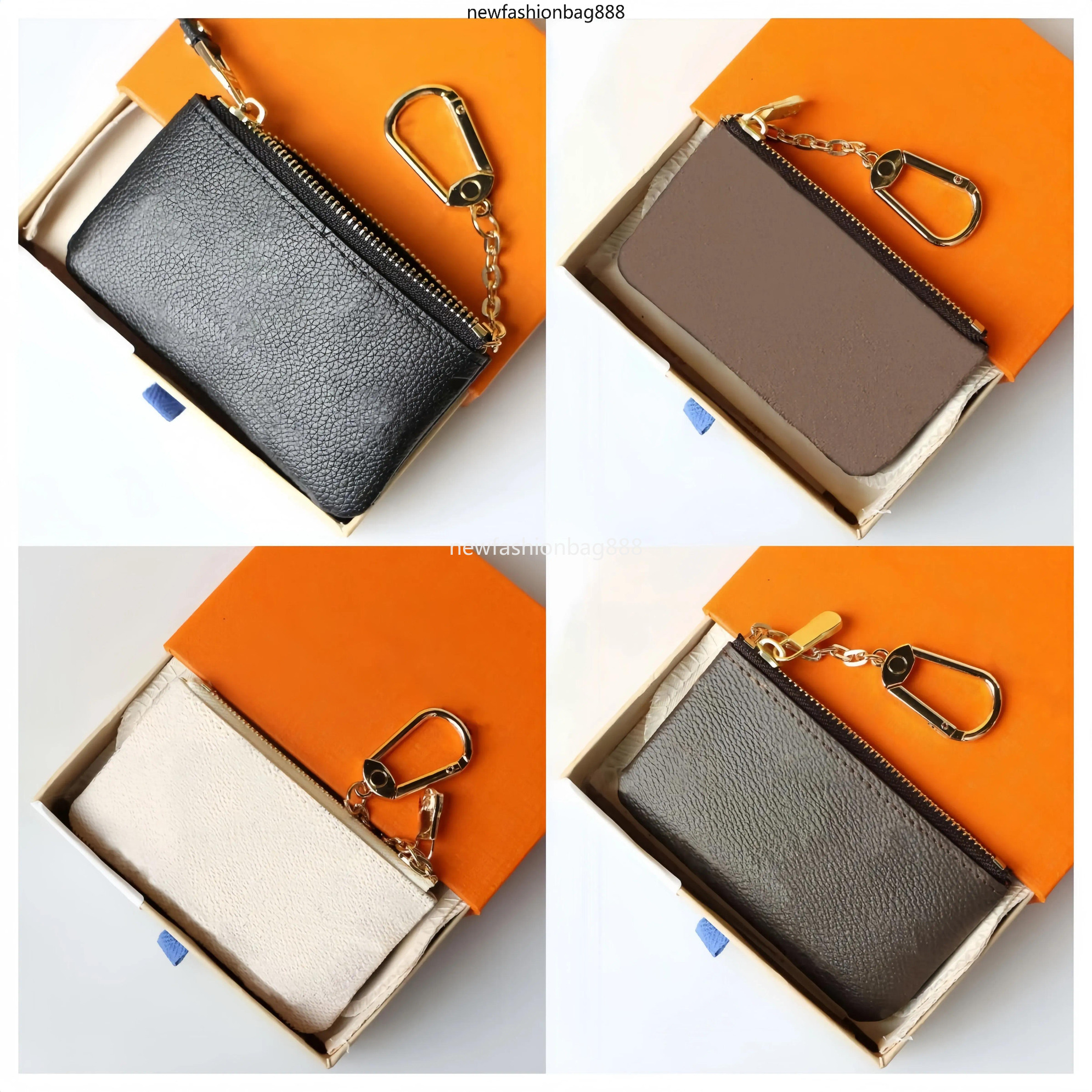 Womens card holder small zippy wallets key coin purse Brown flower M62650 poke keychain Genuine Leather luxury mens Designer wallet Coin Purses Key