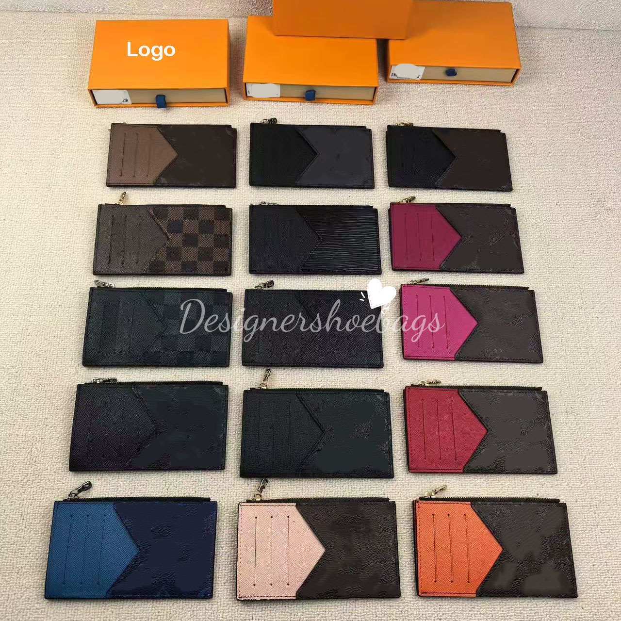2026 New Luxury Designer Genuine Leather Wallet Coin Card Holder for Small Change and Bills Multiple Credit Card Slots Zipper Coin Bag Size: 8x14