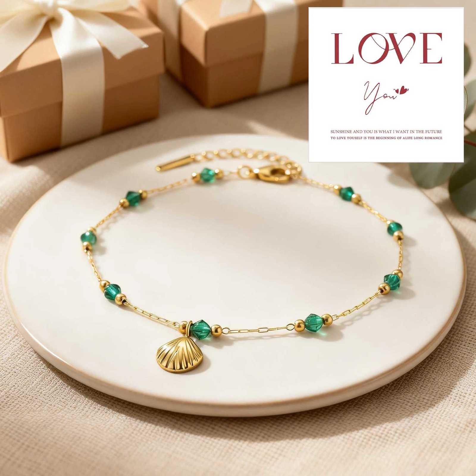 Adjustable Anklet Women Shell Gold Plated Ankle Hawaiian Beach Seashell Golden Beads Crystal Beads Foot Jewelry Gifts H260325-image-1099067958