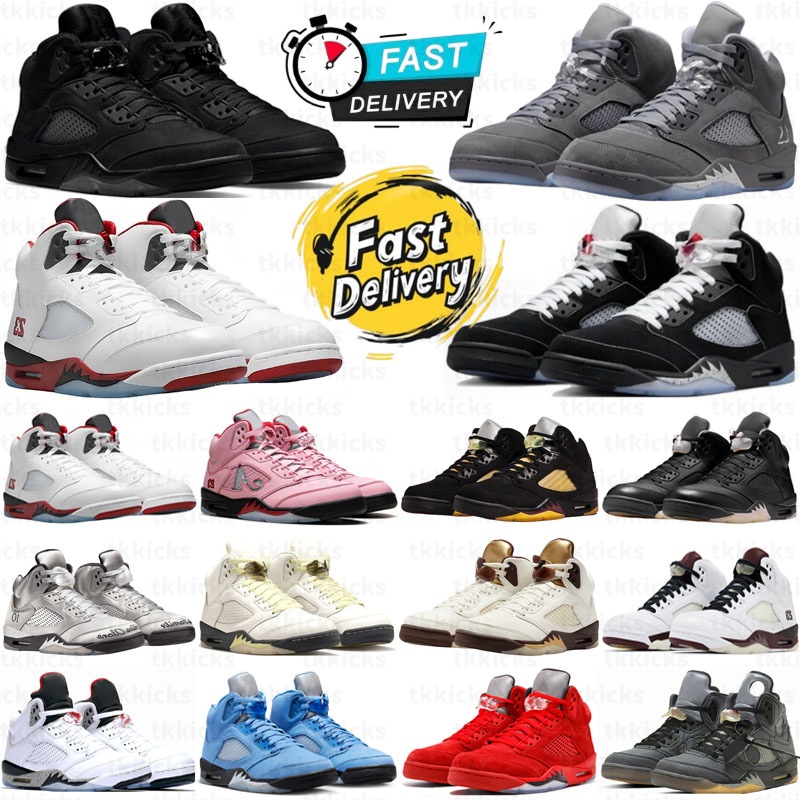 With Box 5s 5 Basketball Shoes Designer Black Cat Wolf Grey Fire Red Metallic Reimagined Men Women Pink Fire Red Halloween Racer Grape Sneakers S-image-926182775
