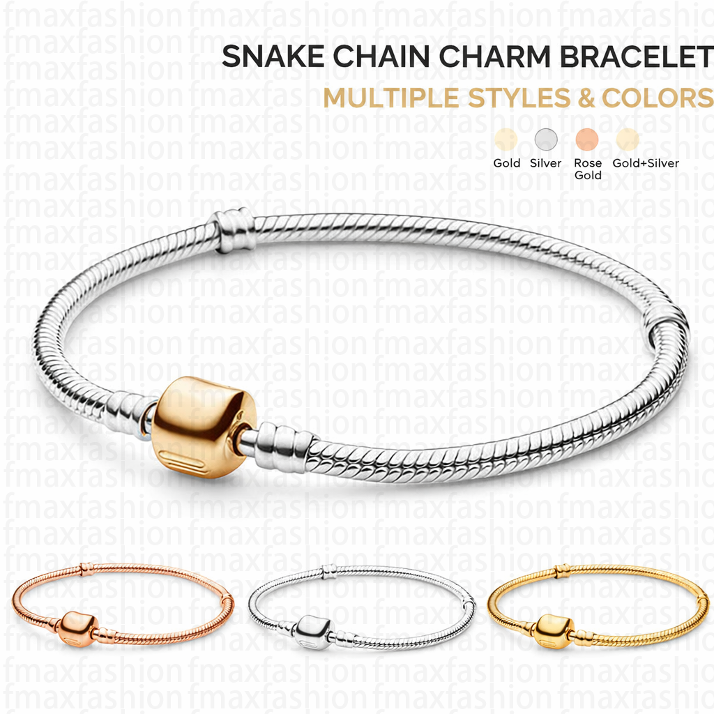 Bracelet à breloques pour femmes, chaîne serpent, en acier inoxydable, perles, or, argent, or Rose, bijoux à la mode, cadeau réglable 16-21CM