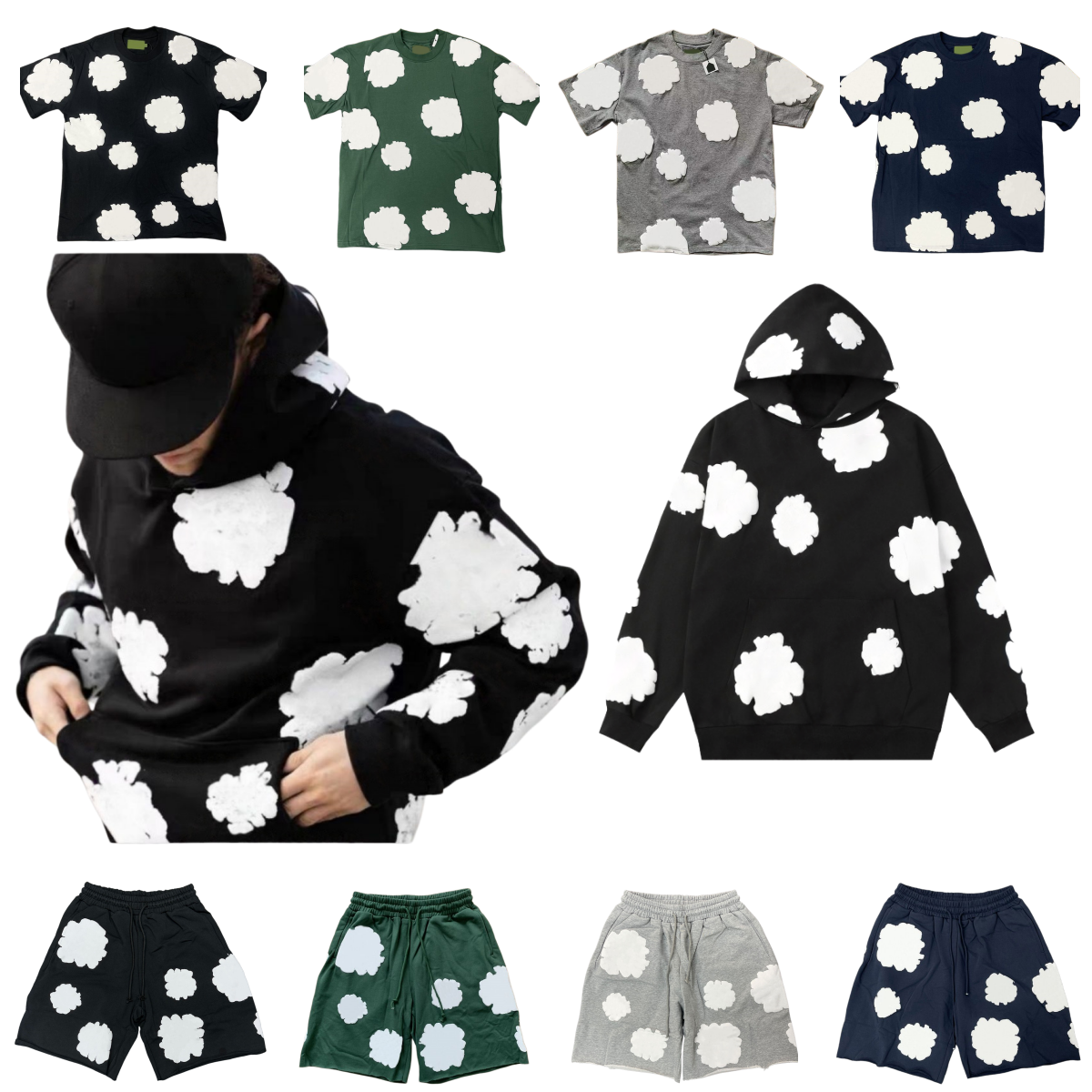 hoodie designer t shirts pullover hooded shorts designer for man and woman hip hop fashion Mens hoodie short sweatpants Cotton Wreath Sweatshirt-image-1098957324