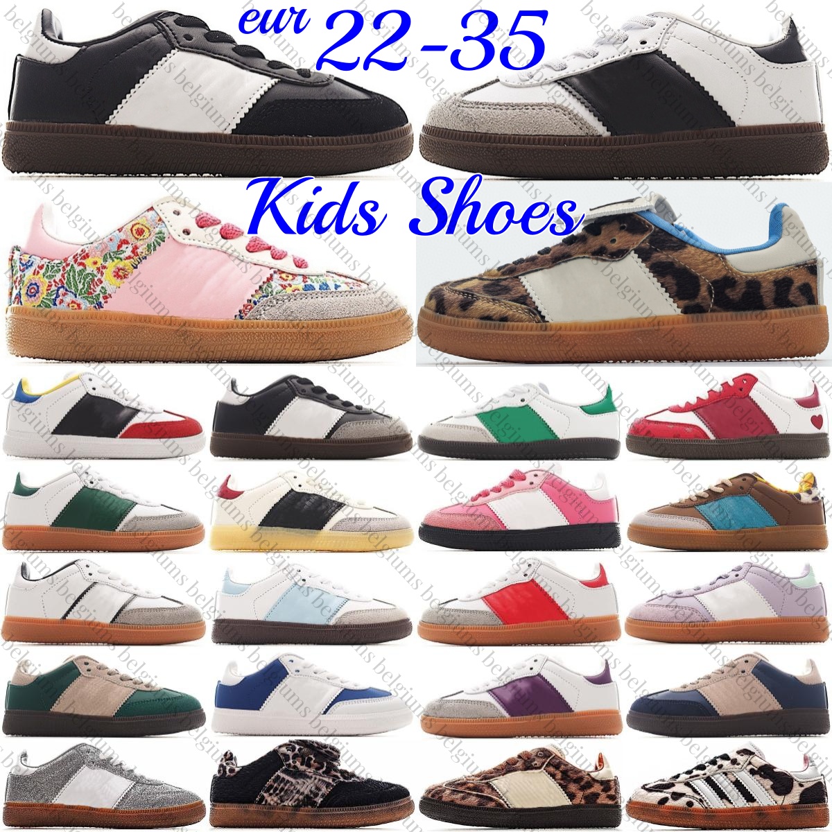 Kids Shoes Designer Boys Girls Sneakers Leopard Gum Brown Cow Silver Toddlers Children Core Black Cream White Youth Trainers Better Cloud Scarlet-image-989258411
