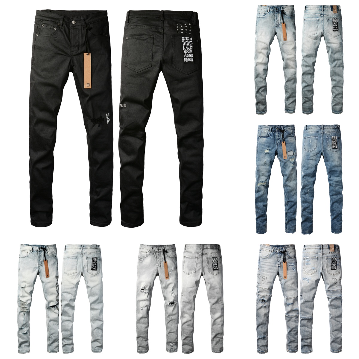 New ksubi designer jeans ksubi jeans denim trousers Mens y2k jeans designer kusbi jeans black pants High-end quality straight retro shinny casual
