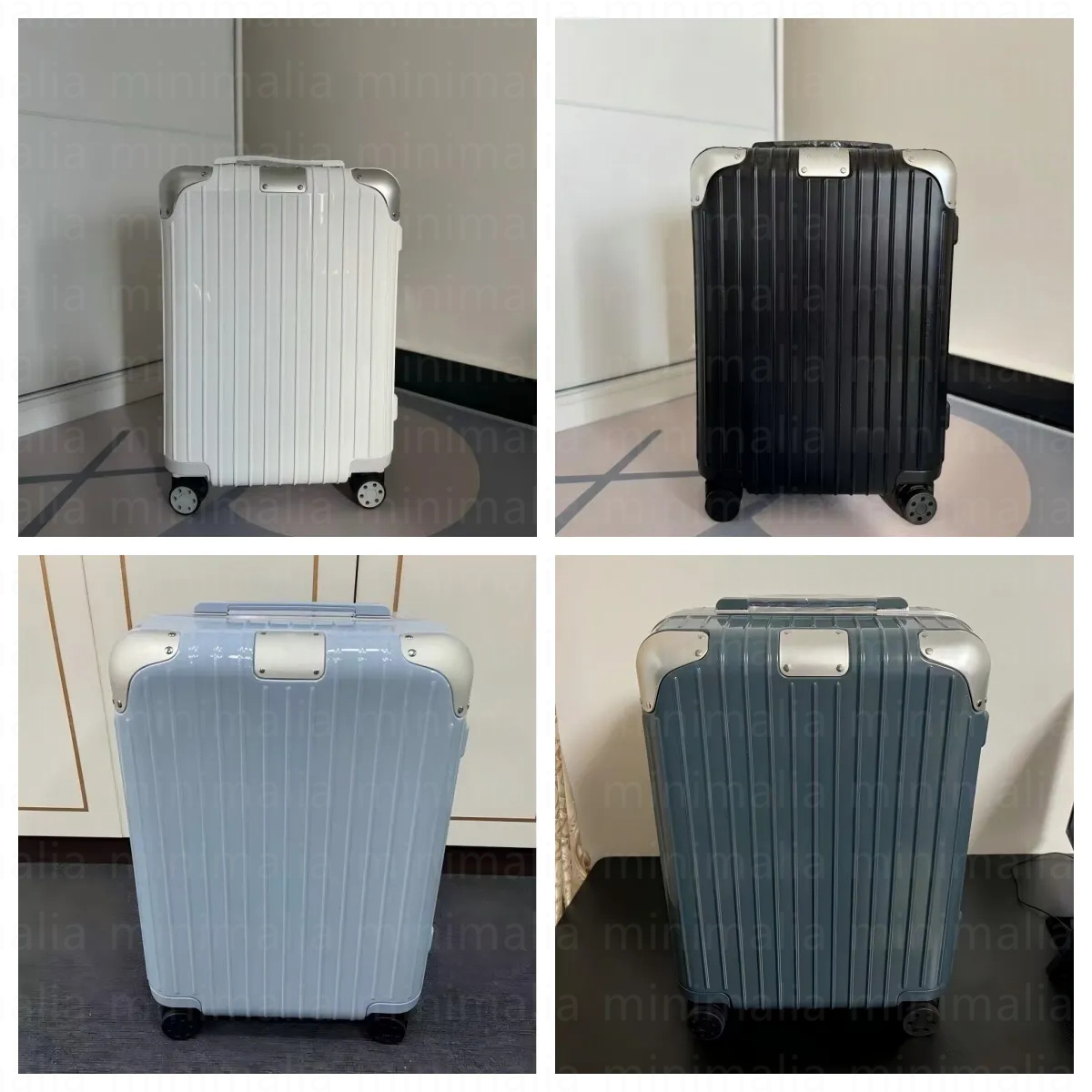Classic luggage designer luxury luggage multi size aluminum alloy frame&aluminum alloy corner guard with universal wheels-image-1086426620