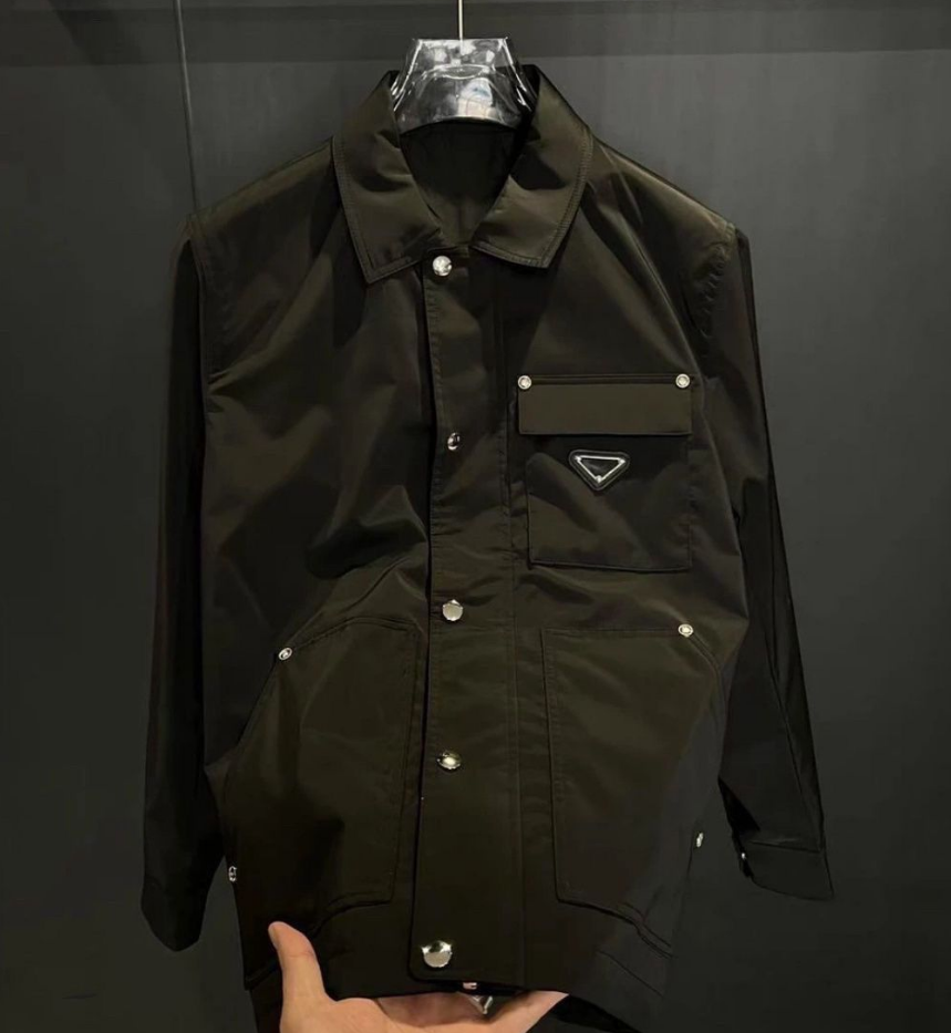 American Vintage Mens Jackets Coat Loose Fit Long Sleeve Windbreakers Men Black Work Jackets Designer Classic Autumn Outdoor Sports Outerwear