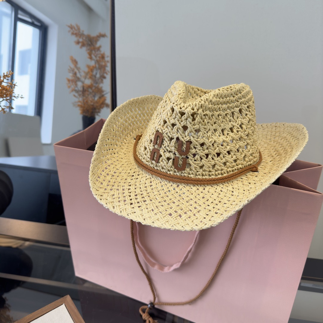 Women's funny New BEACH rock Designer Hat Straw Bucket Simple And Versatile Outdoor Summer Beach Sunshade Cap