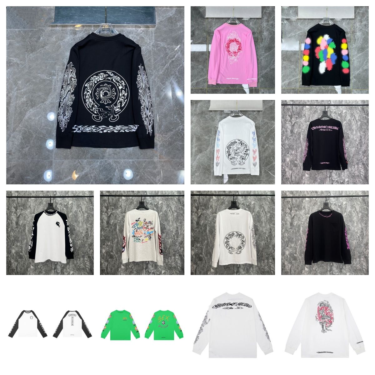 Designer Printed T-Shirts Fashionable Short Long Sleeve Shirts for Spring Summer