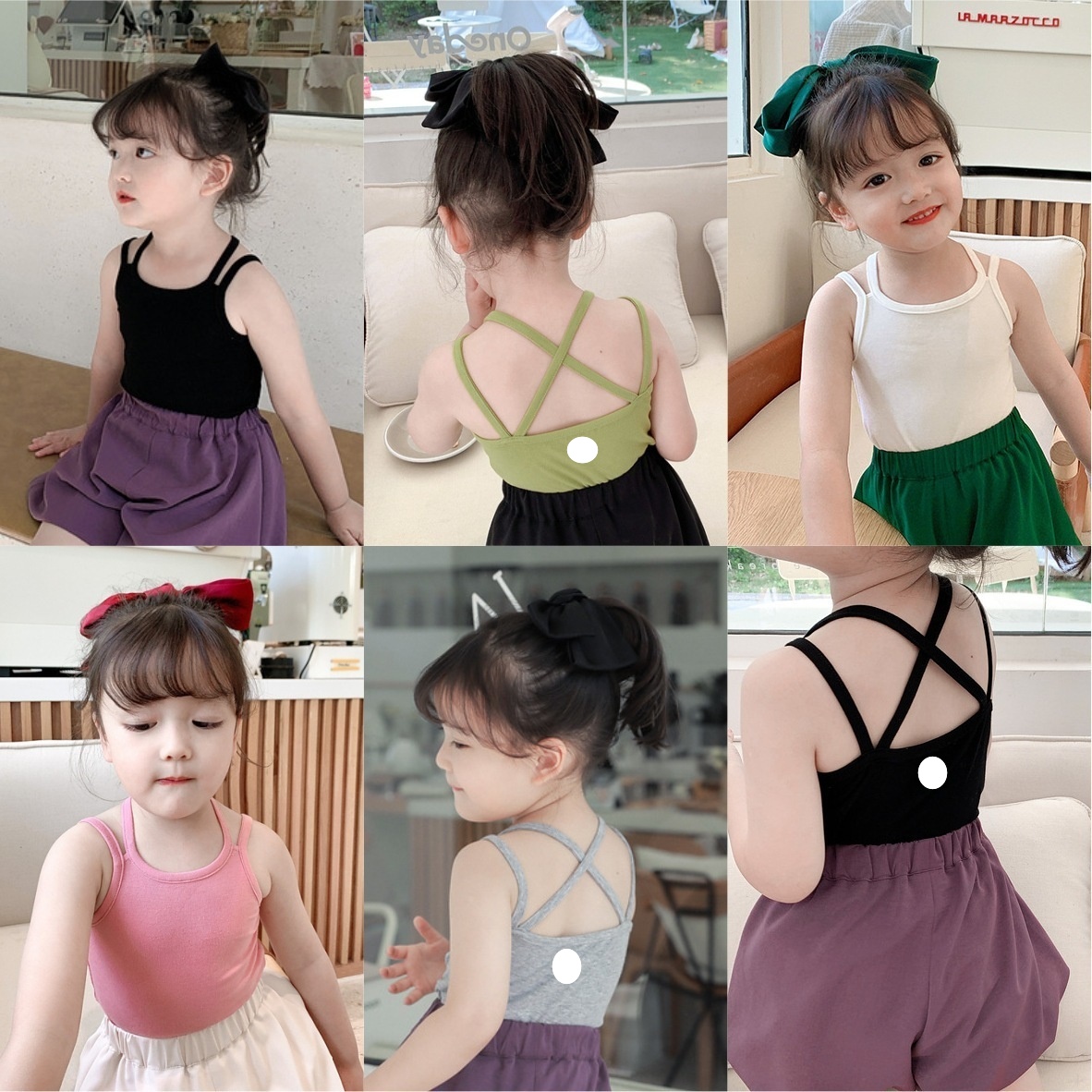UU-L5934 Kid Naturally Colored Cotton Top Girls' Summer Thin Halter Top Stylish Base Layer Underwear Lightweight Tank Fashionable Vest