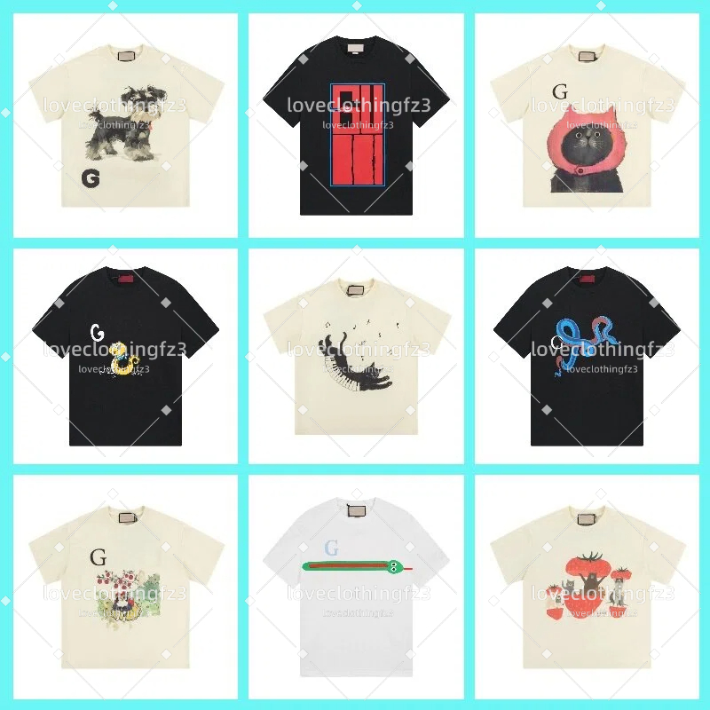 Women's Pure Cotton T Shirt Summer Cute Cartoon Letter Print Solid Color Unisex Couple Casual Crew Neck Pullover Short Sleeve Tshirts-image-925037271