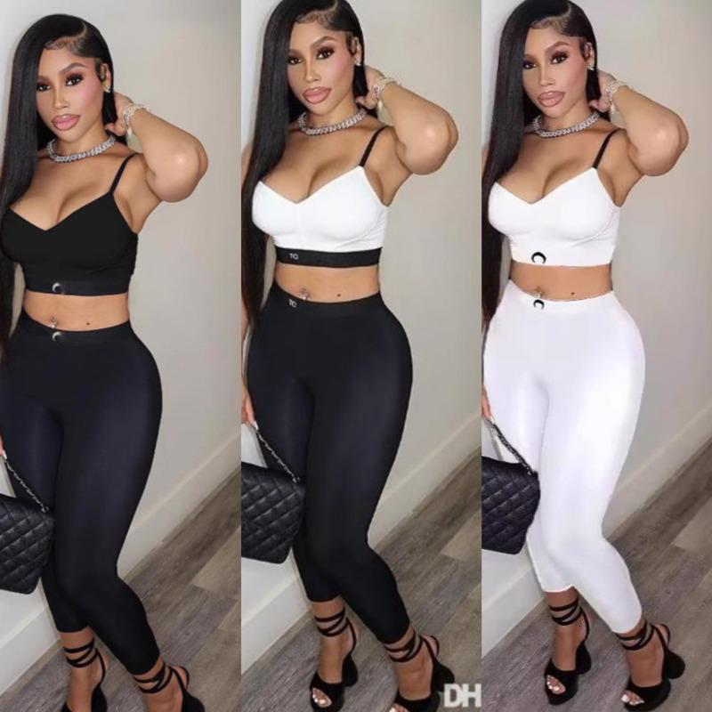 Designer Tracksuits For Womens Tank Top Two Piece Pants Set Women Sleeveless Vest And Slim Fit Leggings 2 PCS Outfits