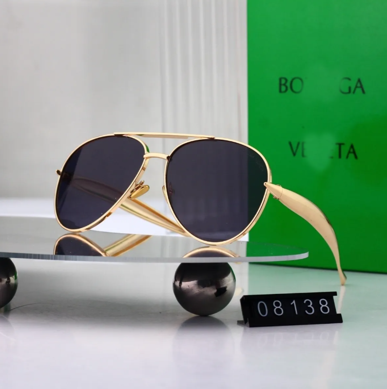 Women's BottegaVenet sunglasses vintage metal oversized frame punk sunglasses premium men's toad glasses double beam sunglasses lunettes d