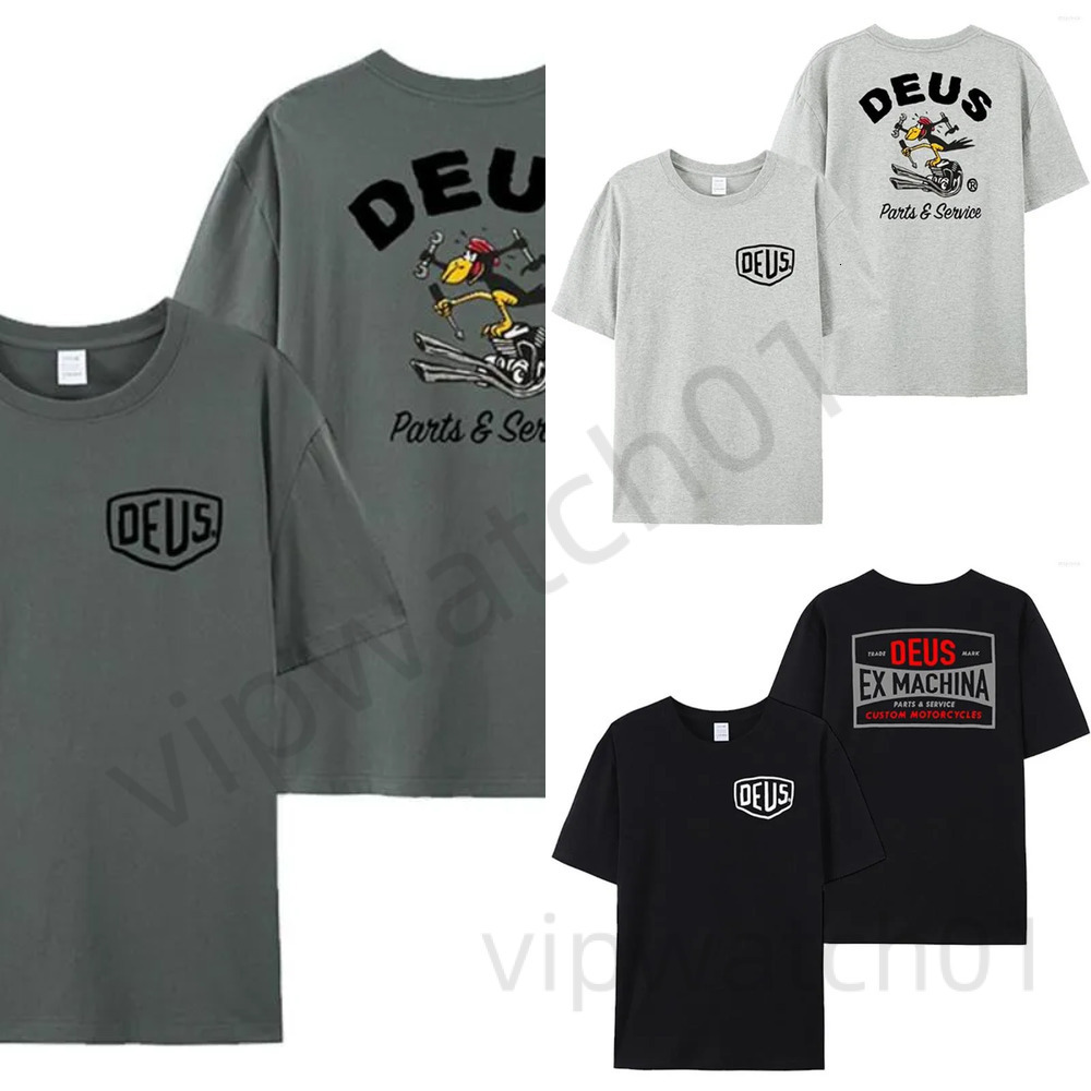 Men's Designer Style Minimalist Design Shirts DEUS Fashion Cool Men Cotton Shirt Ex Machina Summer Short Sleeve Oversize Male Tshirt Streetwear